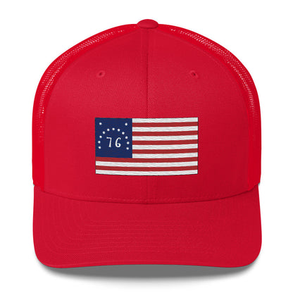 Embroidered Bennington Flag | Retro Trucker Cap Retro Trucker Cap Gun Beaver Red  