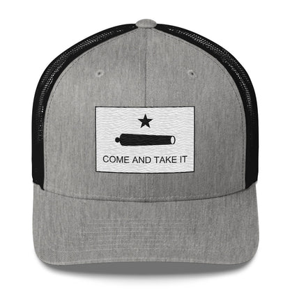 Embroidered "Come and Take It" Gonzales Flag | Retro Trucker Cap Retro Trucker Cap Gun Beaver Heather/ Black  