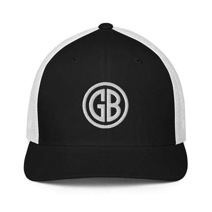 Embroidered Gun Beaver Logo | Closed-Back Trucker Cap | Flexfit 6511 Flexfit 6511 Gun Beaver Black/White  