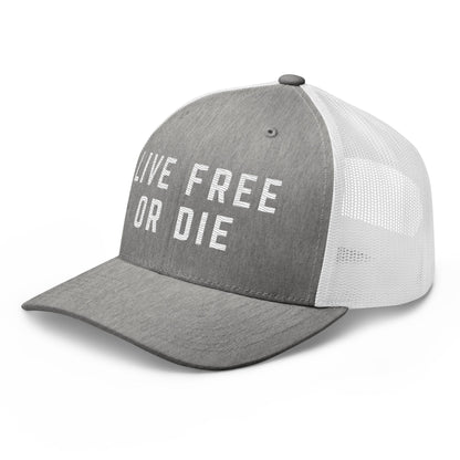 Embroidered "LIVE FREE OR DIE" | Retro Trucker Cap Retro Trucker Cap Gun Beaver