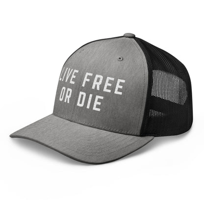Embroidered "LIVE FREE OR DIE" | Retro Trucker Cap Retro Trucker Cap Gun Beaver