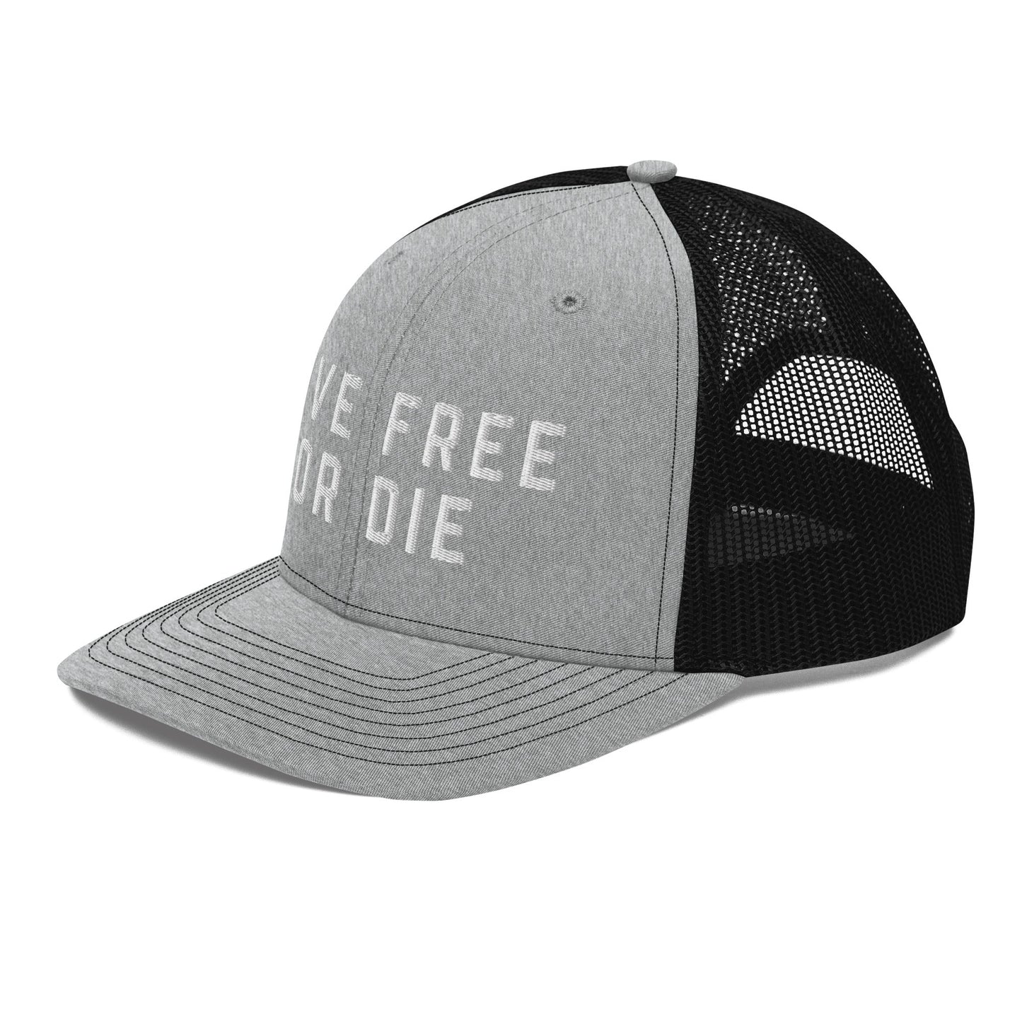 Embroidered "LIVE FREE OR DIE" | Snapback Trucker Cap | Richardson 112 Richardson 112 Gun Beaver