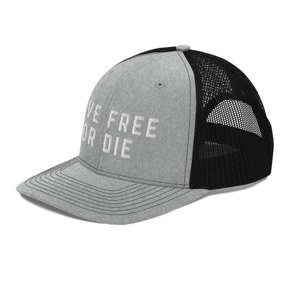 Embroidered "LIVE FREE OR DIE" | Snapback Trucker Cap | Richardson 112 Richardson 112 Gun Beaver