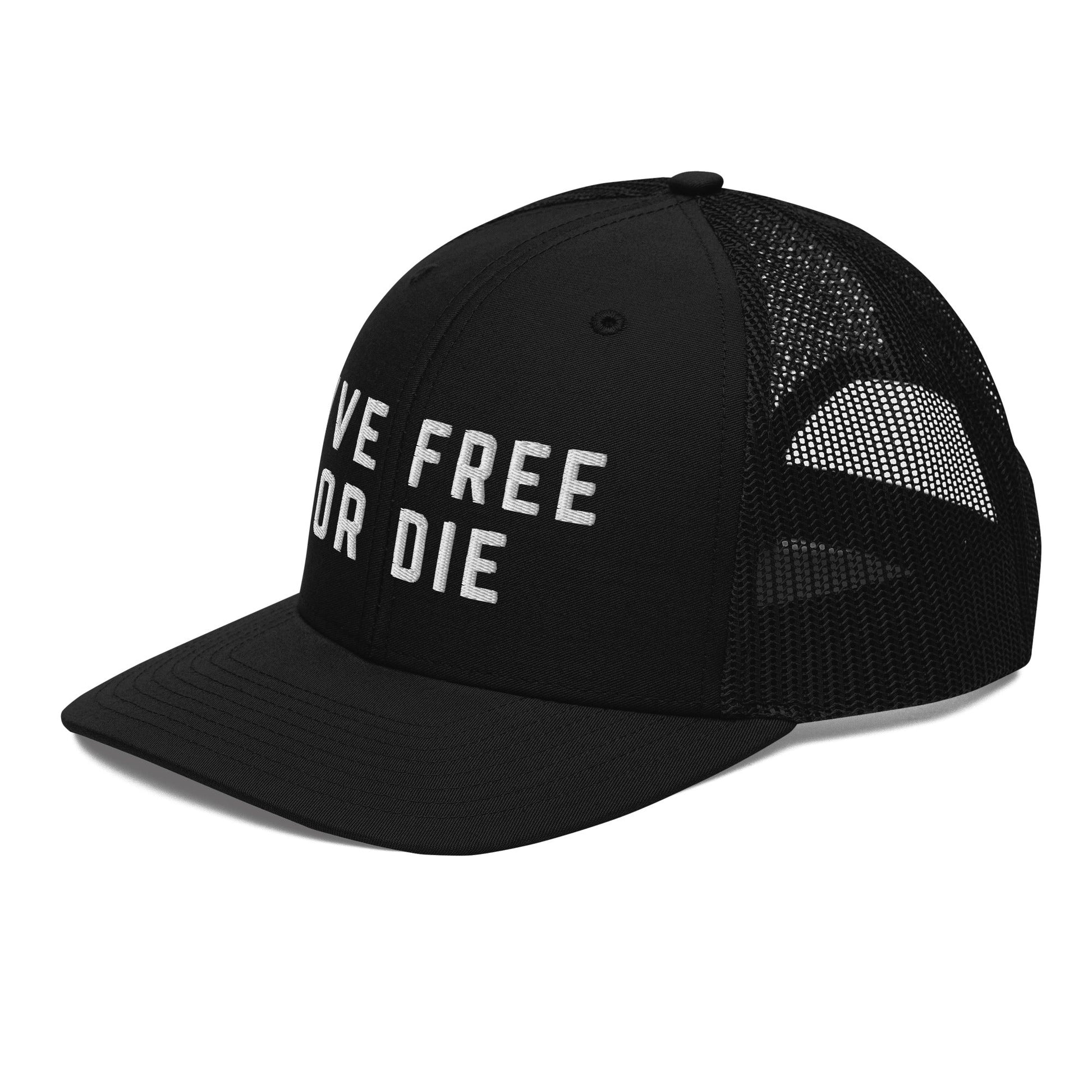 Embroidered "LIVE FREE OR DIE" | Snapback Trucker Cap | Richardson 112 Richardson 112 Gun Beaver