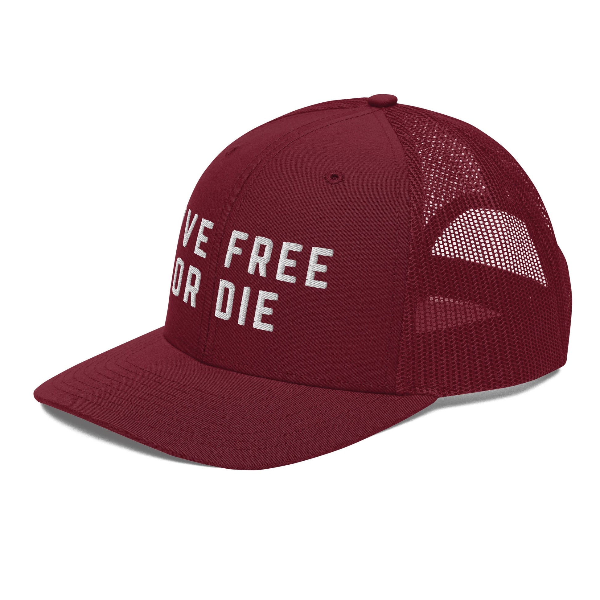 Embroidered "LIVE FREE OR DIE" | Snapback Trucker Cap | Richardson 112 Richardson 112 Gun Beaver