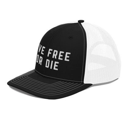 Embroidered "LIVE FREE OR DIE" | Snapback Trucker Cap | Richardson 112 Richardson 112 Gun Beaver