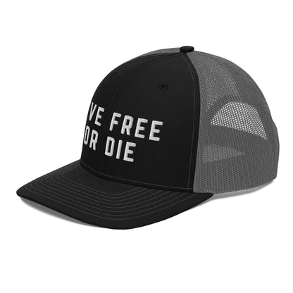 Embroidered "LIVE FREE OR DIE" | Snapback Trucker Cap | Richardson 112 Richardson 112 Gun Beaver