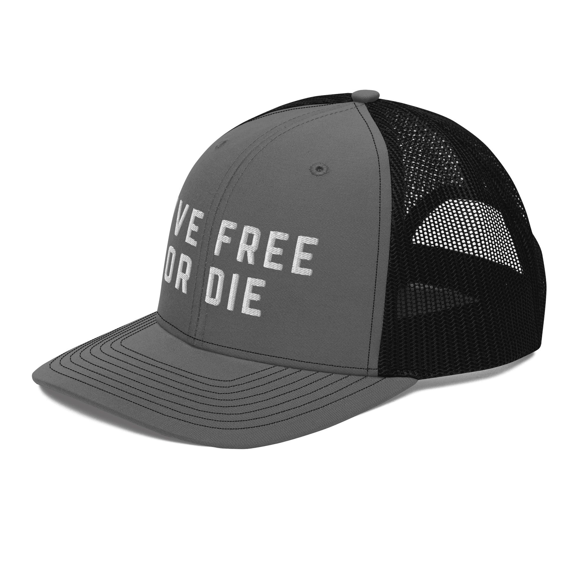 Embroidered "LIVE FREE OR DIE" | Snapback Trucker Cap | Richardson 112 Richardson 112 Gun Beaver