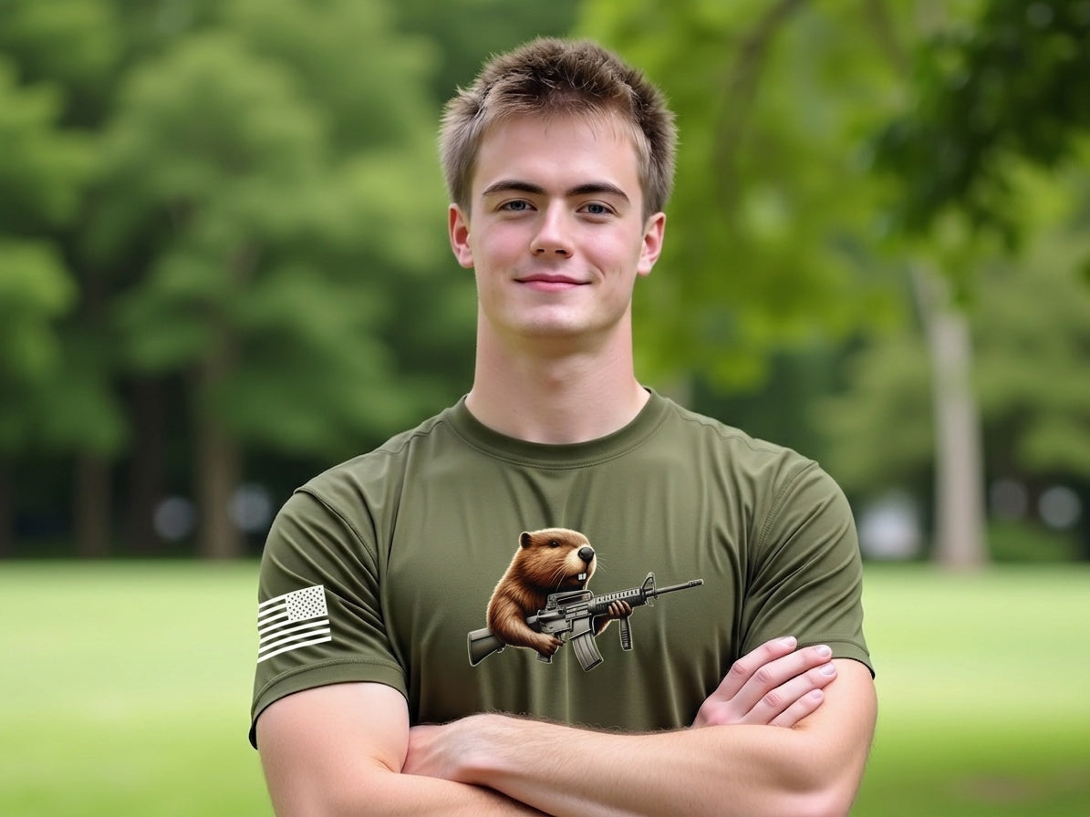 Gun Beaver Locked and Loaded Tee - male model