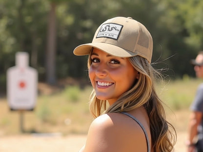 Join or Die Retro Trucker Cap - female model