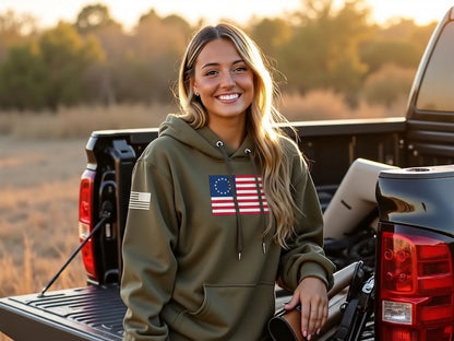 Betsy Ross Flag Hoodie - female model