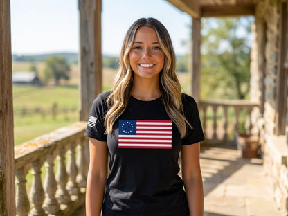 Betsy Ross Flag Tee - female model
