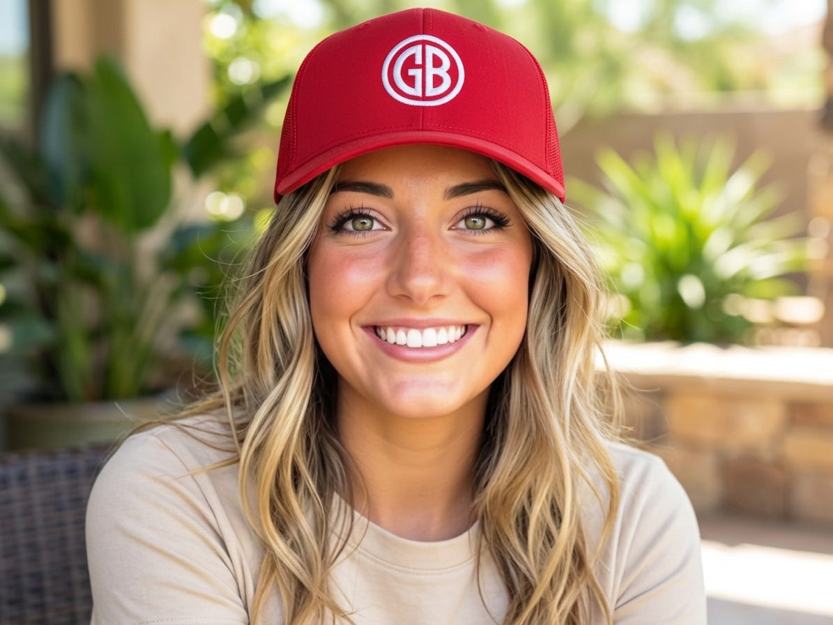 Gun Beaver Logo Retro Trucker Cap - female model