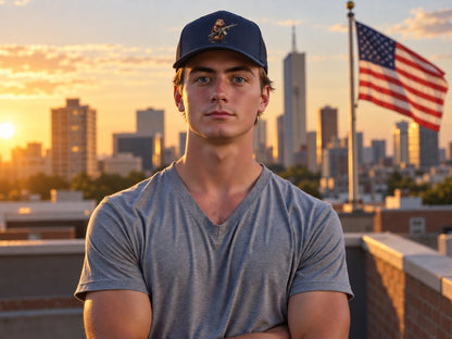 Gun Beaver Clutching Rifle Retro Trucker Cap - male model