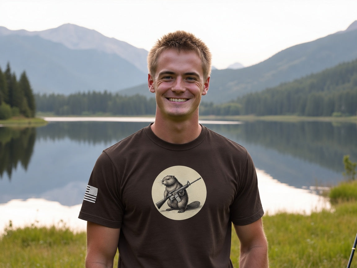 Strapped Beaver Tee - male model