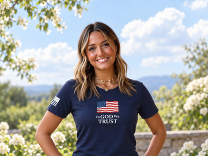 In God We Trust T-Shirt - female model