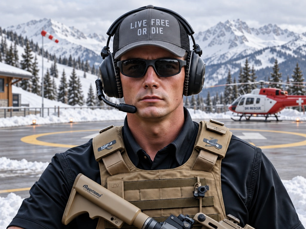 Live Free or Die Richardson 112 Trucker Cap - male model