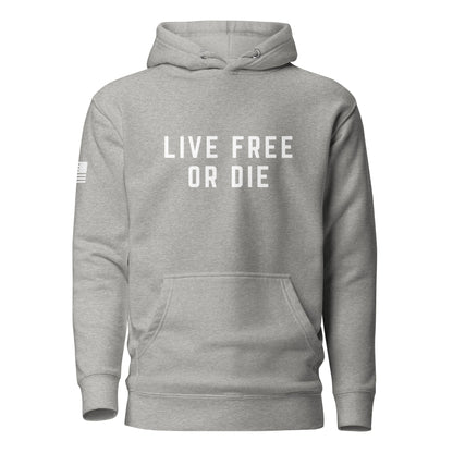 "LIVE FREE OR DIE" | Premium Cotton Hoodie Cotton Hoodie Gun Beaver Carbon Grey S