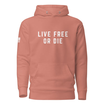 "LIVE FREE OR DIE" | Premium Cotton Hoodie Cotton Hoodie Gun Beaver Dusty Rose S