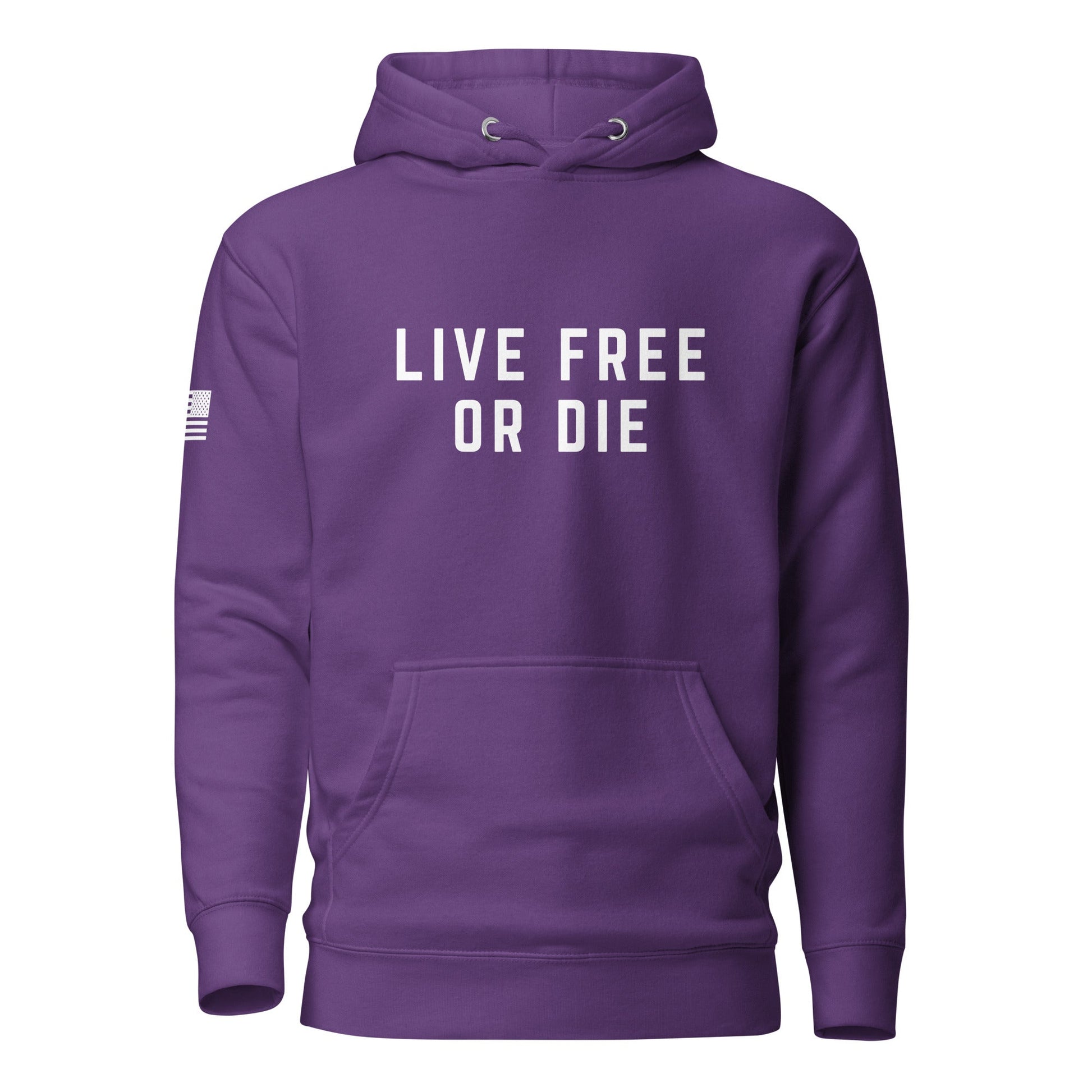 "LIVE FREE OR DIE" | Premium Cotton Hoodie Cotton Hoodie Gun Beaver Purple S