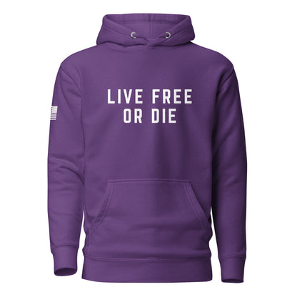 "LIVE FREE OR DIE" | Premium Cotton Hoodie Cotton Hoodie Gun Beaver Purple S