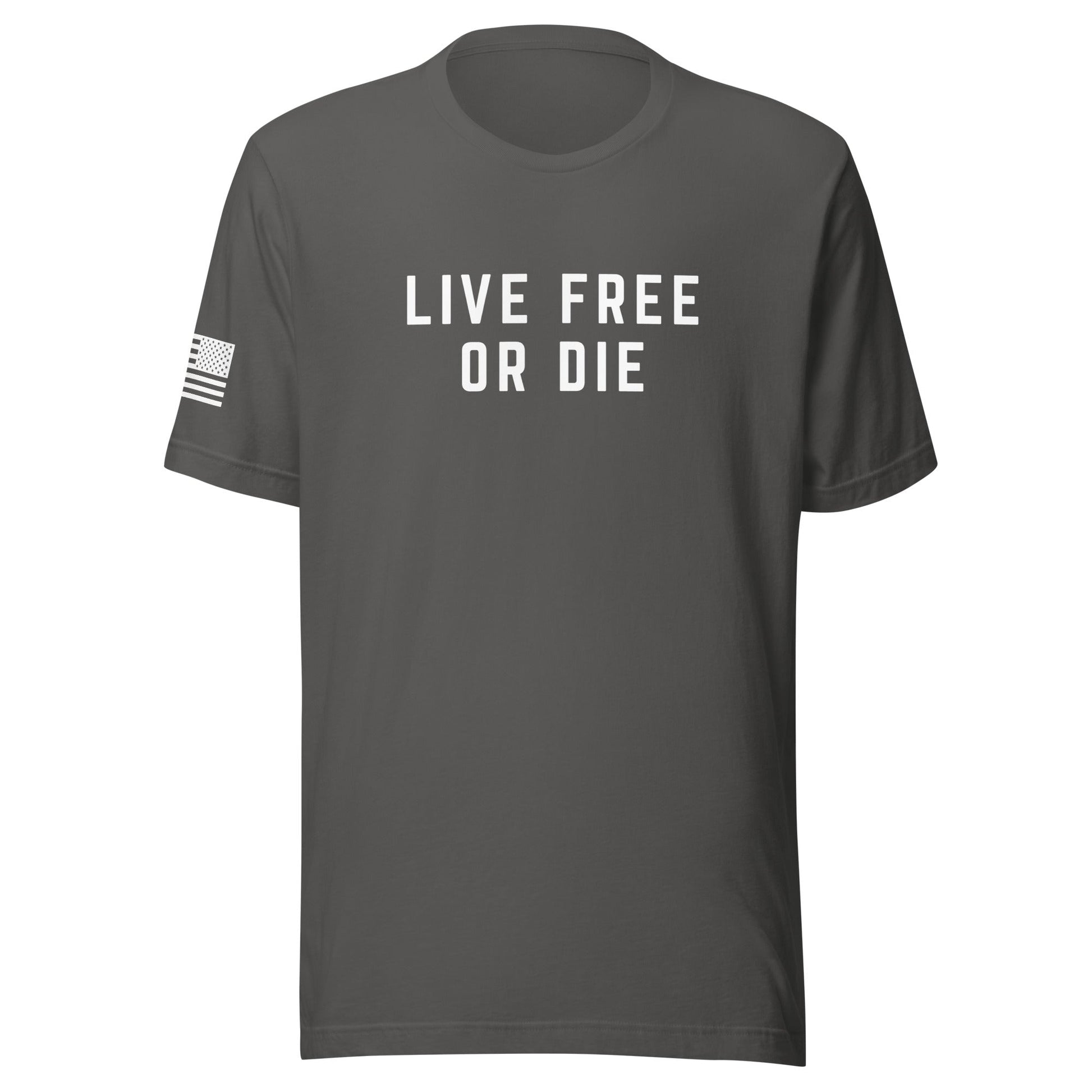 "LIVE FREE OR DIE" | Short Sleeve Jersey T-Shirt | Bella + Canvas T-Shirt Gun Beaver Asphalt S