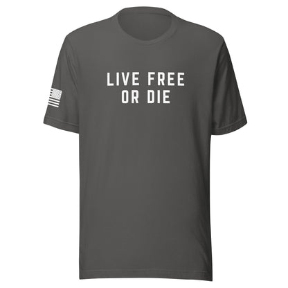 "LIVE FREE OR DIE" | Short Sleeve Jersey T-Shirt | Bella + Canvas T-Shirt Gun Beaver Asphalt S