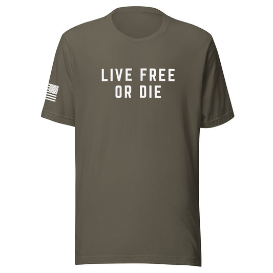 "LIVE FREE OR DIE" | Short Sleeve Jersey T-Shirt | Bella + Canvas T-Shirt Gun Beaver Army S