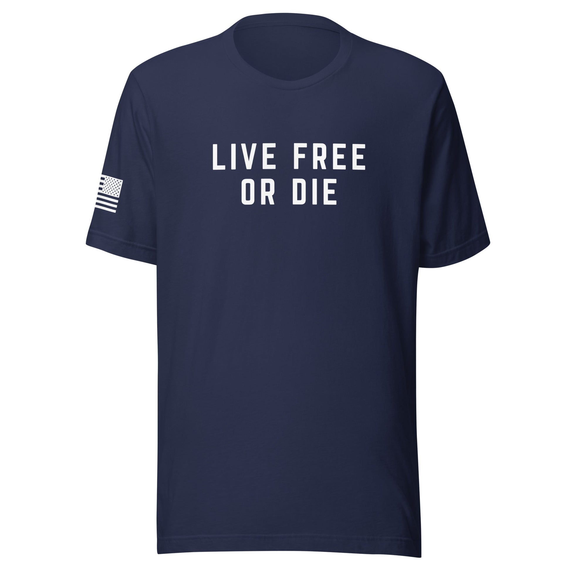 "LIVE FREE OR DIE" | Short Sleeve Jersey T-Shirt | Bella + Canvas T-Shirt Gun Beaver Navy S