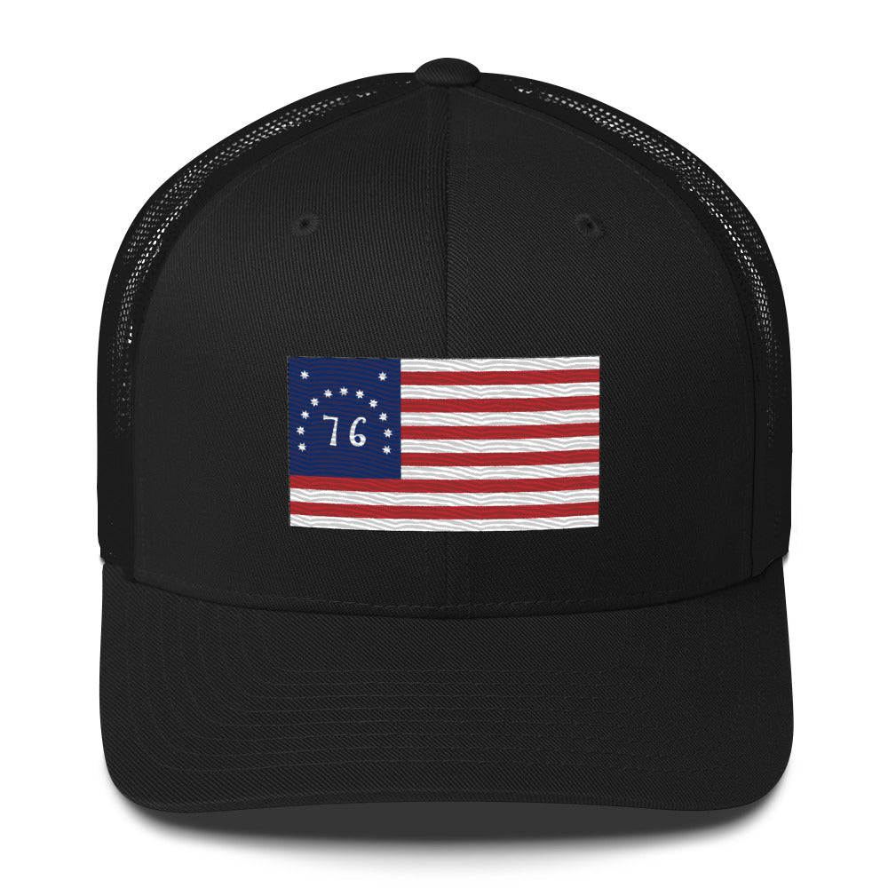 Embroidered Bennington Flag | Retro Trucker Cap Retro Trucker Cap Gun Beaver Black  