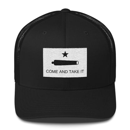 Embroidered "Come and Take It" Gonzales Flag | Retro Trucker Cap Retro Trucker Cap Gun Beaver Black  