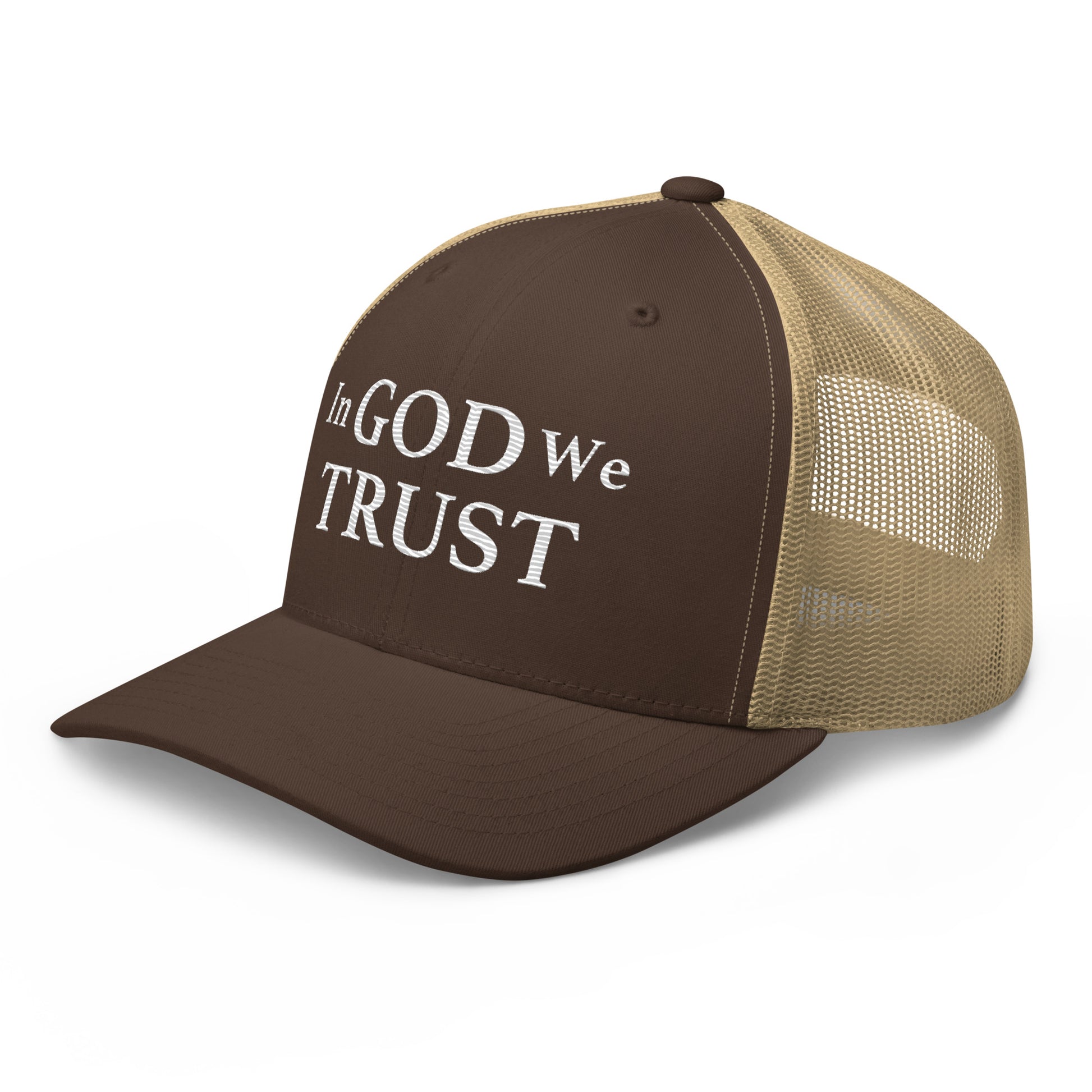 Embroidered "In God We Trust" | Retro Trucker Cap Retro Trucker Cap Gun Beaver   