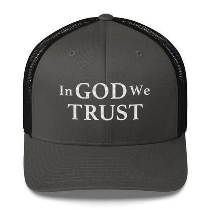 Embroidered "In God We Trust" | Retro Trucker Cap Retro Trucker Cap Gun Beaver Charcoal/ Black  