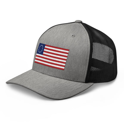 Embroidered Betsy Ross Flag | Retro Trucker Cap Retro Trucker Cap Gun Beaver   