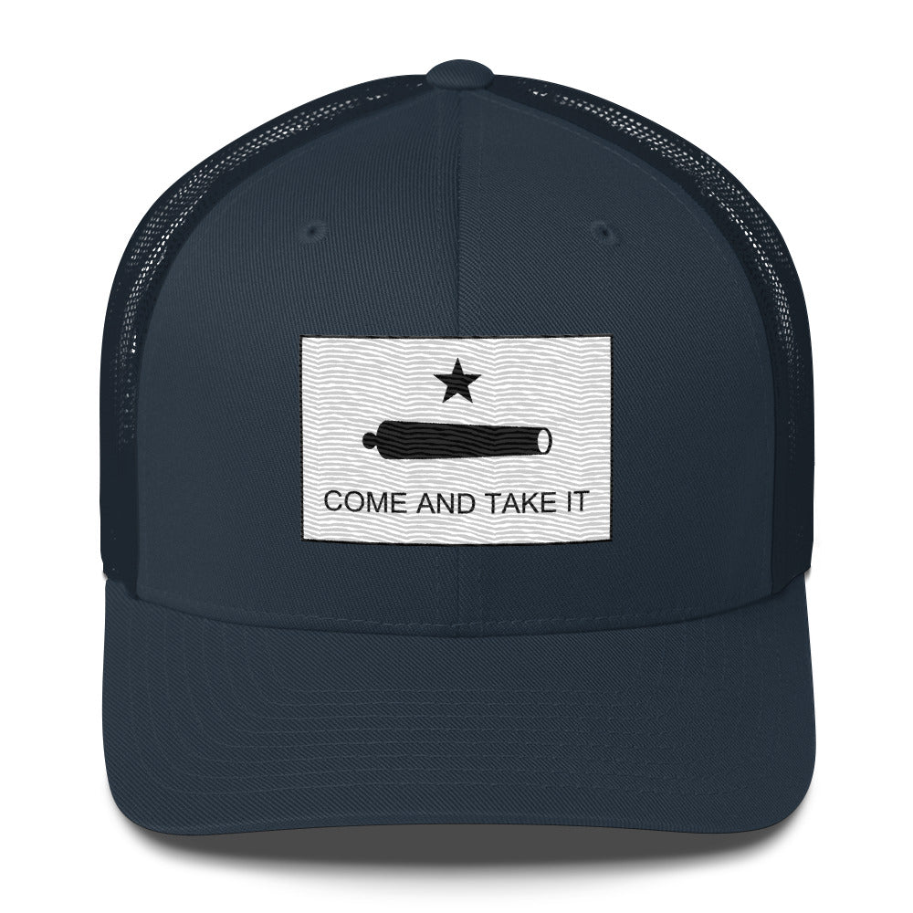 Embroidered "Come and Take It" Gonzales Flag | Retro Trucker Cap Retro Trucker Cap Gun Beaver Navy  