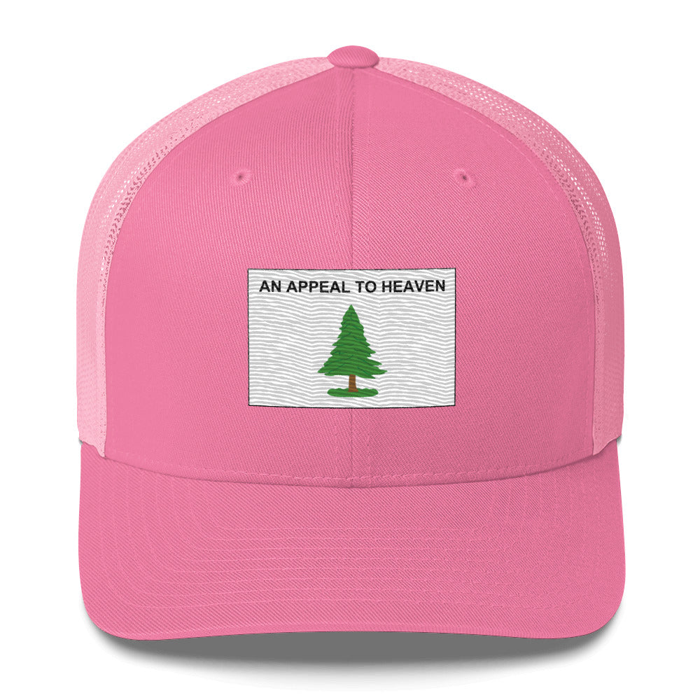 Embroidered "An Appeal to Heaven" Flag | Retro Trucker Cap Retro Trucker Cap Gun Beaver Pink  