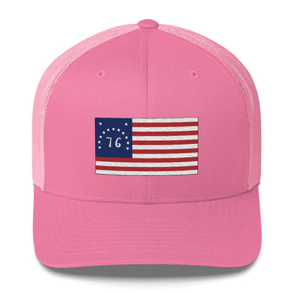 Embroidered Bennington Flag | Retro Trucker Cap Retro Trucker Cap Gun Beaver Pink  