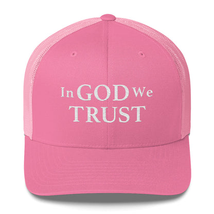 Embroidered "In God We Trust" | Retro Trucker Cap Retro Trucker Cap Gun Beaver Pink  