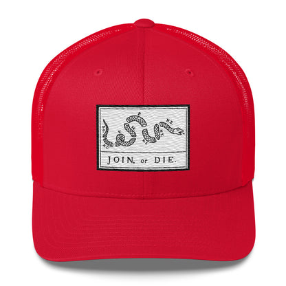 Embroidered “Join or Die" Flag | Retro Trucker Cap Retro Trucker Cap Gun Beaver Red  