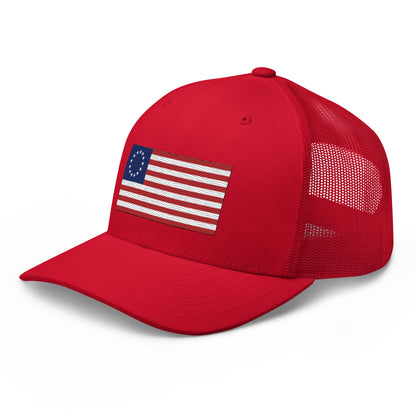 Embroidered Betsy Ross Flag | Retro Trucker Cap Retro Trucker Cap Gun Beaver   