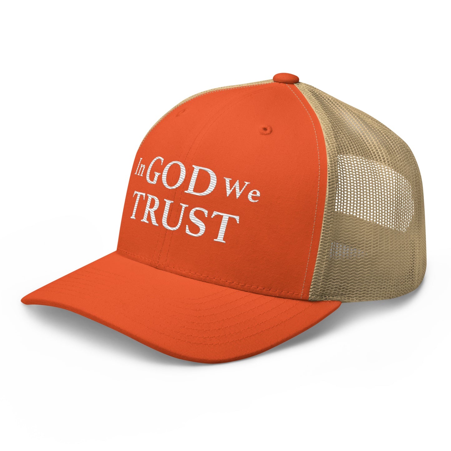 Embroidered "In God We Trust" | Retro Trucker Cap Retro Trucker Cap Gun Beaver   