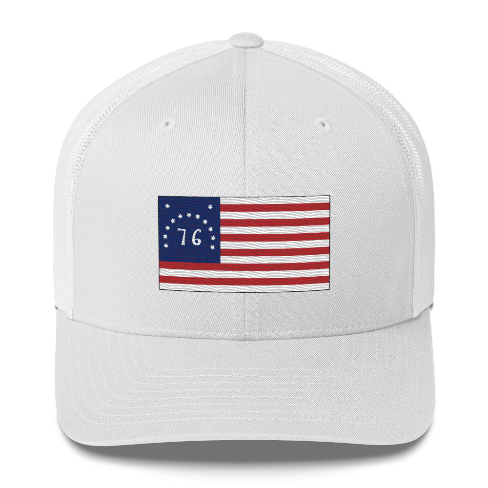 Embroidered Bennington Flag | Retro Trucker Cap Retro Trucker Cap Gun Beaver White  