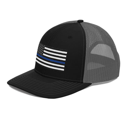 Embroidered Thin Blue Line Flag | Snapback Trucker Cap | Richardson 112 Richardson 112 Gun Beaver   