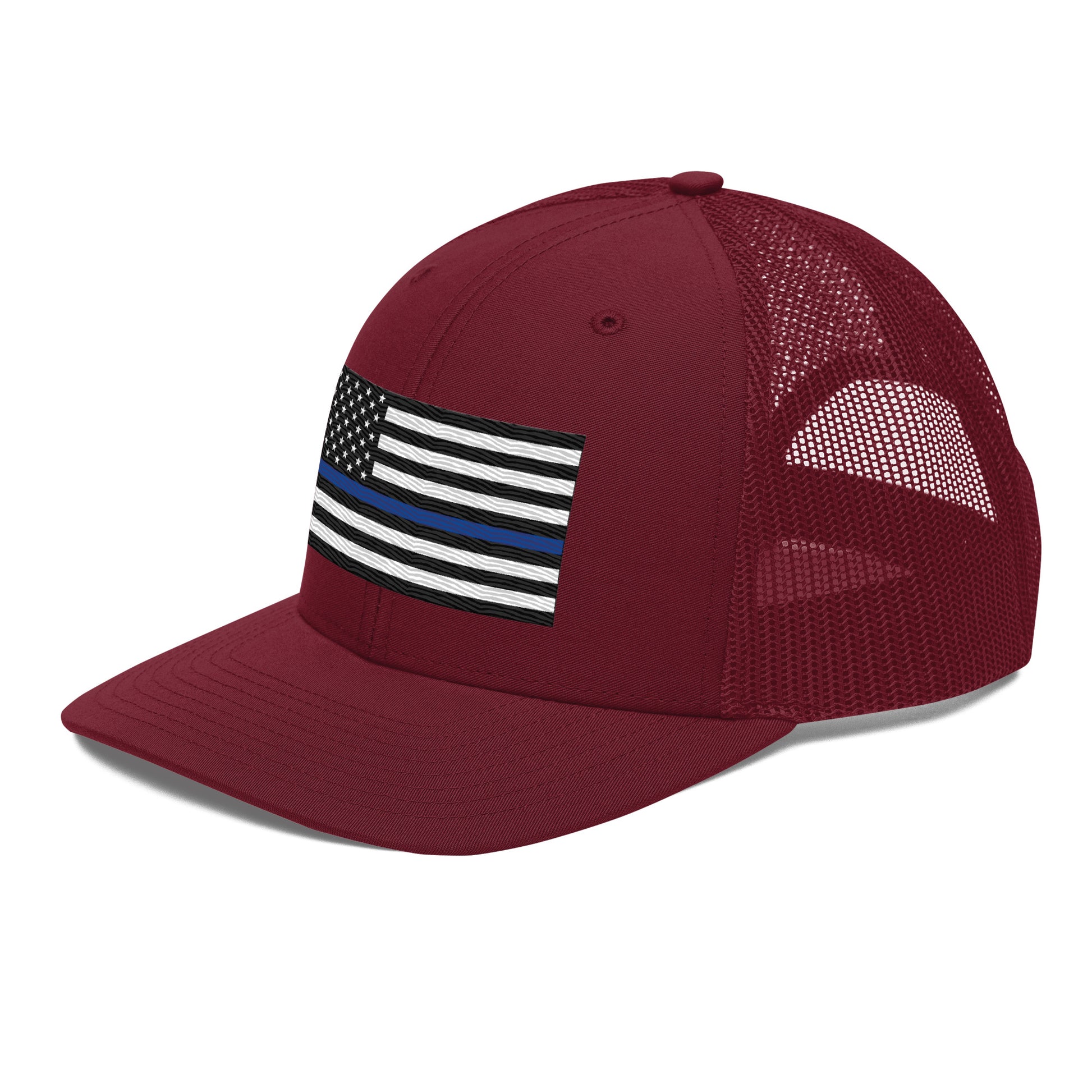 Embroidered Thin Blue Line Flag | Snapback Trucker Cap | Richardson 112 Richardson 112 Gun Beaver   