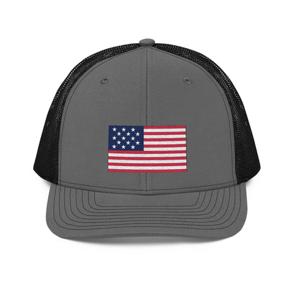 Embroidered 1812 Flag ("The Star-Spangled Banner") | Snapback Trucker Cap | Richardson 112 Richardson 112 Gun Beaver Charcoal/Black  