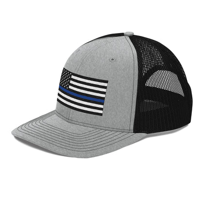 Embroidered Thin Blue Line Flag | Snapback Trucker Cap | Richardson 112 Richardson 112 Gun Beaver   