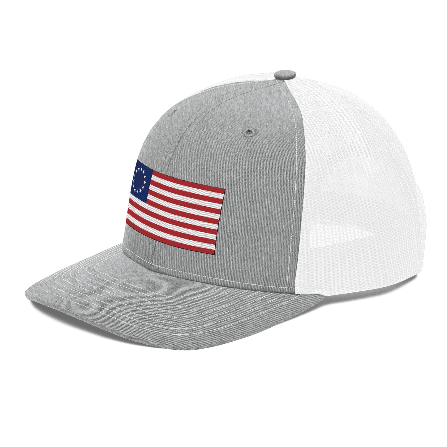 Embroidered Betsy Ross Flag | Snapback Trucker Cap | Richardson 112 Richardson 112 Gun Beaver   