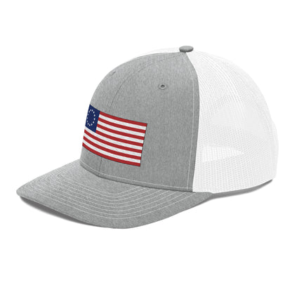 Embroidered Betsy Ross Flag | Snapback Trucker Cap | Richardson 112 Richardson 112 Gun Beaver   