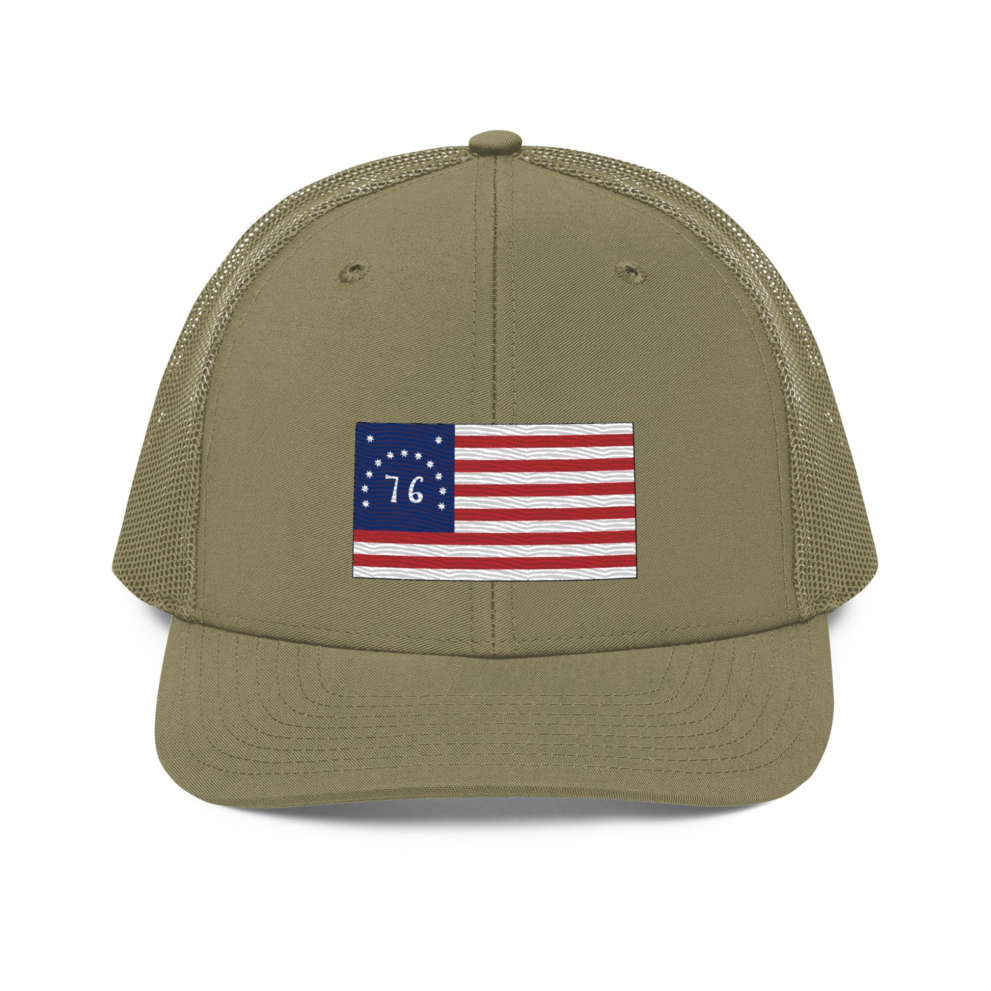 Embroidered Bennington Flag | Snapback Trucker Cap | Richardson 112 Richardson 112 Gun Beaver Loden  