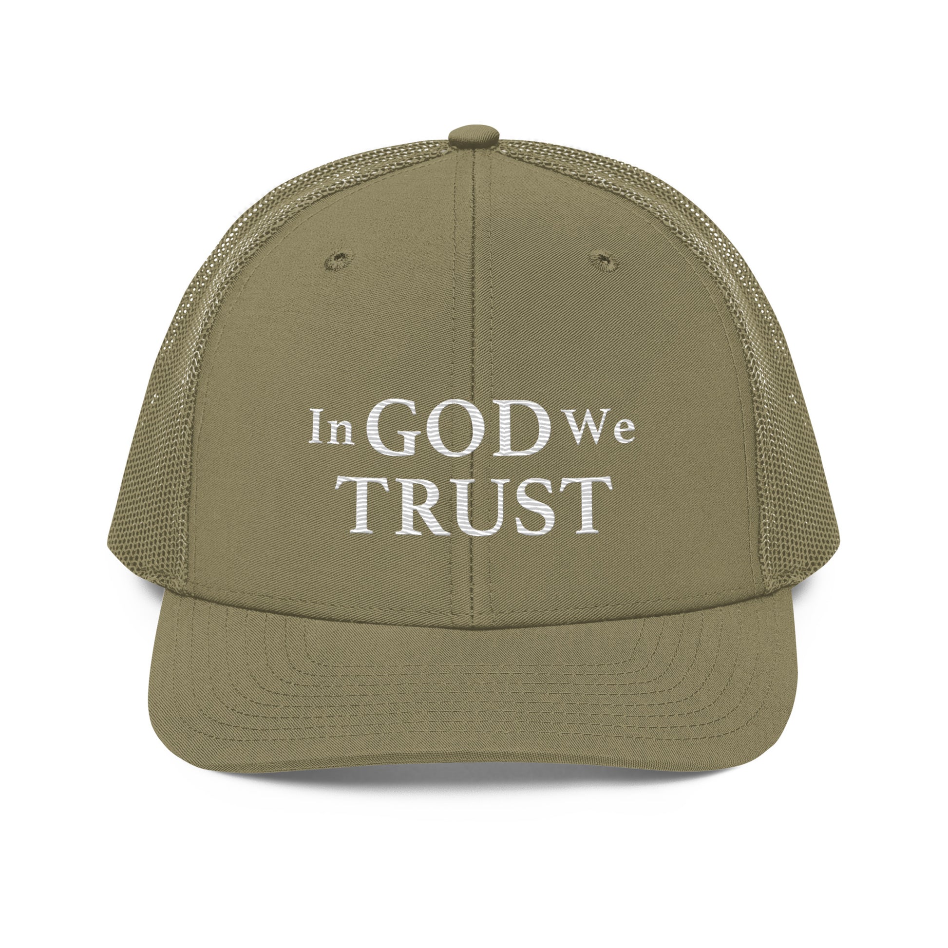 Embroidered "In God We Trust" | Snapback Trucker Cap | Richardson 112 Richardson 112 Gun Beaver Loden  